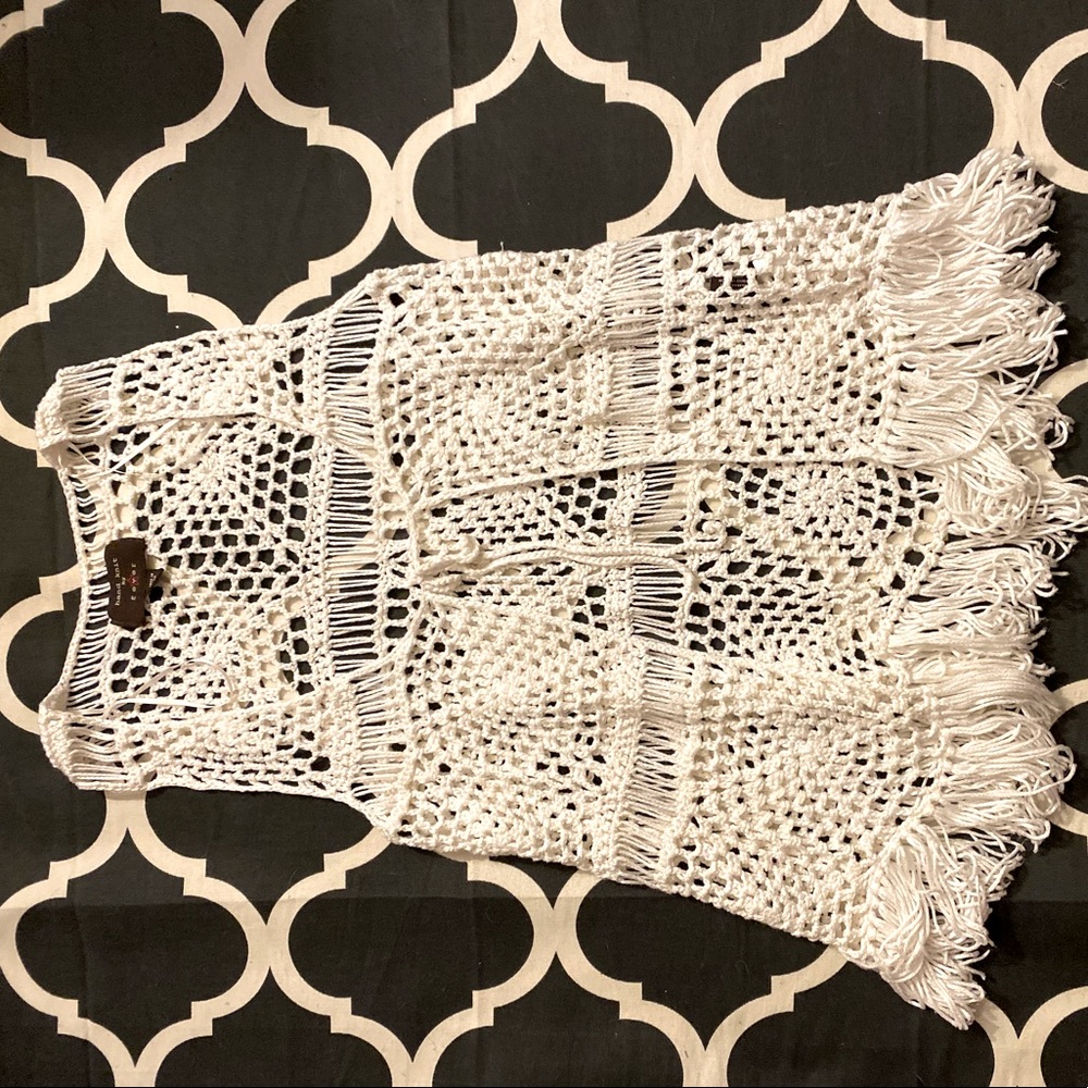 White crocheted vest